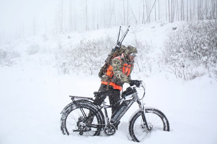 Ebike fiets in de winter